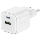 Swissten napajalnik 12w 1x usb-c + 1x usb-a bela