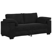 Vidaxl Dvosed črne barve 180x77x82 cm žamet
