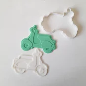 KREATIVNI SLATKIŠI Modla za kolace i ukrase Vespa, 8 cm, Bela