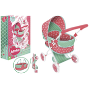 Bimbo kolica za lutke s krovicem - Pink/Green