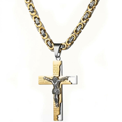 Moški verižnik Grand Cross - Zlata/Srebrna/70cm KP32539