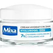 Mixa Hyalurogel nočna krema za obraz za vse tipe kože 50 ml za ženske