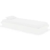 Vidaxl Posteljni okvir bel iz trdnega lesa 75x190 cm