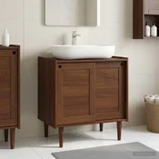 vidaXL Omarica za umivalnik BILBAO Temni karamel 75 x 50 x 80 cm