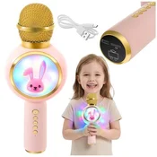 Northix Brezžični Bluetooth karaoke mikrofon za otroke, roza