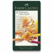 Barvice Faber-Castell Polychromos 110012 pločevinasta škatla, 12 barv