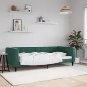shumee vidaXL Kavč z ležiščem temno zelen 90x200 cm žamet
