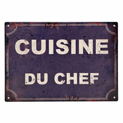 Kovinski/steklen dekorativni znak 30x21 cm Cuisine Du Chef – Antic Line
