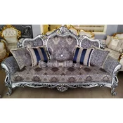 Casa Padrino luxury baroque sofa multicolored/silver/black/gold - Magnificent living room sofa with rhinestones - Baroque style living room furniture - Luxury furniture in baroque style