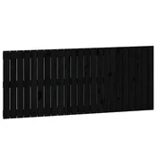 Vidaxl Stensko posteljno vzglavje črno 147x3x60 cm trdna borovina