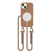 slomart Etui Tech-Protect MagNecklace MagSafe za iPhone 15 - rjavo