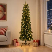 Umetno vitko božično drevo 210 cm 300 LED Toplo bela PE in PVC