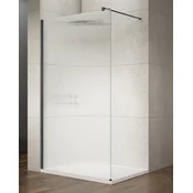Gelco VARIO BLACK stenska sprchna zavesa, nordijsko steklo, 1400mm, bela mat finish