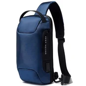 Torba čez ramo z USB polnjenjem Issac - Modra KP36231