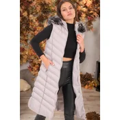 Z6684 DEWBERRY LADIES VEST-PLAIN LIGHT GREY