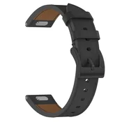 Univerzalen pas iz umetnega usnja Techsuit W073 18mm za pametne ure - črn