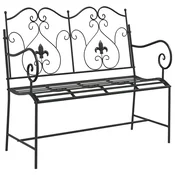 Vidaxl Vrtna klop Črna 104 x 54 x 93 cm Jeklo