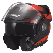 Preklopna čelada za motor LS2 Advant X Nova (FF901), črna/rdeča