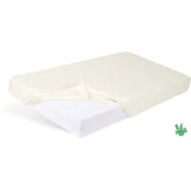 BabyMatex Rjuha iz bambusa Jersey 60x120x10 BAMBUS z elastiko, kremne barve