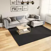 Tepih HUARTE kratkih vlakana mekani i perivi crni 240x240 cm