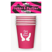 Lovetoy party roze čaše s motivom penisa – 6 komada