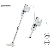 Manta VC003WH pokončni sesalnik, 2v1, 600W, 1L posoda, 2 nastavka, +dodatki, bel (Pure White)