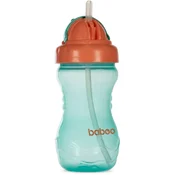 Baboo Cup with Silicone Straw steklenička s slamico Green, 9m+ 360 ml