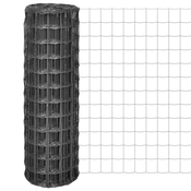 vidaXL Ograja 10x1,2 m s 100x100 mm Sivo Jekleno Mrežo