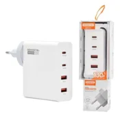 KEDO Polnilec stenski USB, 2x USB, 2x USB-C, 130W, PD+QC3.0, beli