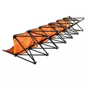 VEVOR Zložljiva klop s 6 sedeži naslonjalom in stranskimi žepi 2400x450x820 mm oranžna