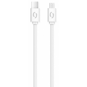 Aligator Podatkovni kabel POWER 3A, USB-C/microUSB, bela