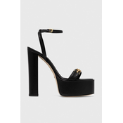 Kožne sandale Elisabetta Franchi boja: crna, SA17L41E2
