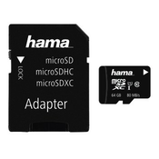 HAMA microSDXC 64GB Class 10 UHS-I 80MB/s + adapter/fotografija