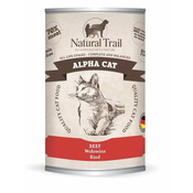 slomart NATURAL TRAIL Alpha Cat Goveja konzerva za mačke - brez glutena in brez umetnih barvil, 400g