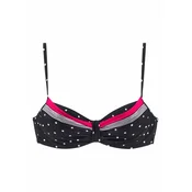 LASCANA Bikini zgornji del Monroe neonsko roza/črna/bela