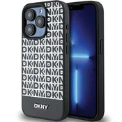 DKNY Etui DKNY Leather Printed Pattern Metal Logo MagSafe za iPhone 15 Pro - črno