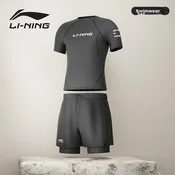 Li-Ning Muški set za kupanje, Majica i šorts, Crni