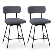 COSTWAY Komplet barskih stolčkov Swivel oblazinjen hocker 2 kosa, (5000263371)