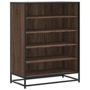 Vidaxl Omarica za čevlje rjavi hrast 75x38x97,5 cm inž. les in kovina