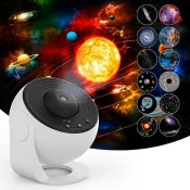 Netscroll Galaxy projektor za djecu i odrasle, projektor galaksije, 12 prikaza svemira, USB punjenje, rotacija, tajmer, tihi rad, Planetarium