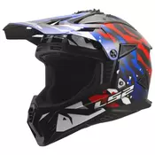 Motocross kaciga LS2 Fast EVO II Grotesk (MX708), bijela/plava/crvena