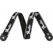 Fender Quickgrip Running Logo Running Logo Black and White Tekstilni remen za gitaru (Kao novo)