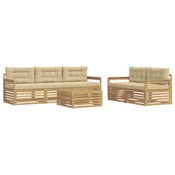 Set vanjskih sofa 6 kom. Bijela i bež
