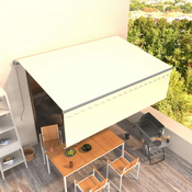 Tenda na rucno uvlacenje s roletom 4 x 3 m krem