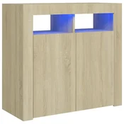 Vidaxl Komoda z LED lučkami sonoma hrast 80x35x75 cm