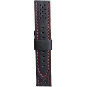 Kožni kaiš Diloy 24mm DIL398.1.6 Crni sa crvenim stepom