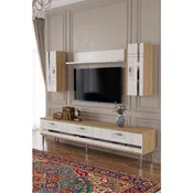 Hanah Home TV komoda Ilay, hrast Sapphire / bela / srebrna