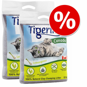 2x 12kg Tigerino Premium pijesak + 100g Purizon Single Meat s piletinom gratis! - Miris limunske trave