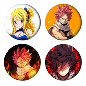 Set bedževa Anime Fairy Tail, 37 mm, 6 kom