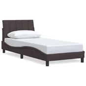 Vidaxl Posteljni okvir brez vzmetnice Hanko temno rjav 80x200 cm blago